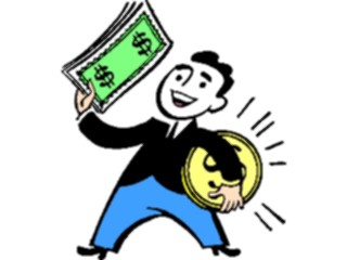 Sticker Custom Preview Image #090052 Money Cartoons Man Holding Money6