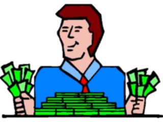 Sticker Custom Preview Image #090053 Money Cartoons Man Holding Money7