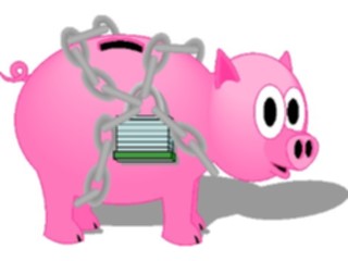 Sticker Custom Preview Image #090193 Money Cartoons Piggy Bank Locked