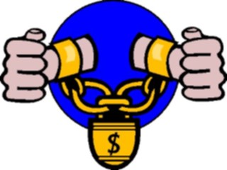 Sticker Custom Preview Image #090240 Money Cartoons Shackled