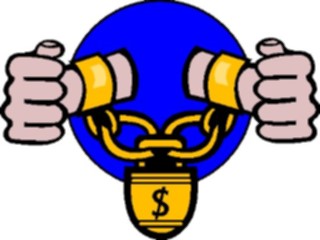 Sticker Custom Preview Image #090240 Money Cartoons Shackled