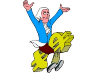 Sticker Custom Preview Image #090280 Money Cartoons Washington Riding Dollar