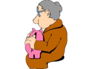 Sticker Custom Preview Image #090288 Money Cartoons Woman Piggy Bank