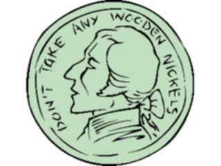 Sticker Custom Preview Image #090289 Money Cartoons Wooden Nickel