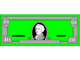 Sticker Custom Preview Image #090302 Money Coins Currency Bill Ten Dollar