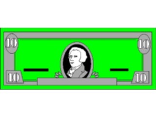 Sticker Custom Preview Image #090302 Money Coins Currency Bill Ten Dollar