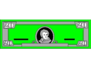 Sticker Custom Preview Image #090303 Money Coins Currency Bill Twenty Dollar