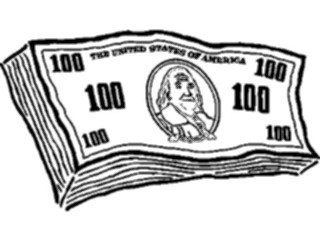 Sticker Custom Preview Image #090304 Money Coins Currency Bills100 Dollars