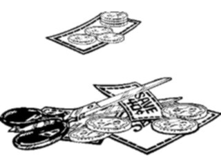 Sticker Custom Preview Image #090401 Money Coins Currency Money Scissors