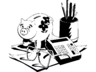 Sticker Custom Preview Image #090452 Money Miscellaneous Calculator Piggy Bank