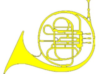 Sticker Custom Preview Image #091313 Music Instruments French Horn1