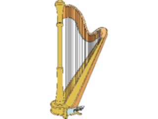 Sticker Custom Preview Image #091407 Music Instruments Harp05