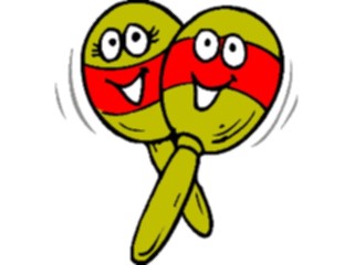 Sticker Custom Preview Image #091509 Music Instruments Maracas Smiling