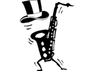 Sticker Custom Preview Image #091608 Music Instruments Saxophone Dancing