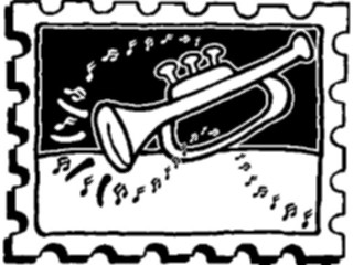 Sticker Custom Preview Image #091667 Music Instruments Trumpet Stamp