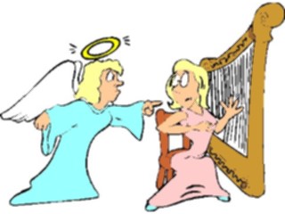 Sticker Custom Preview Image #091861 Music Musicians Angel Wants Harp Back