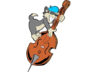 Sticker Custom Preview Image #091886 Music Musicians Bass Player Cat