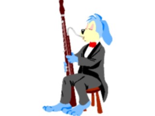 Sticker Custom Preview Image #091890 Music Musicians Bassoon Player Dog