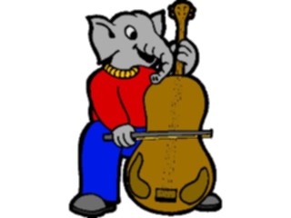 Sticker Custom Preview Image #091912 Music Musicians Cellist Elephant