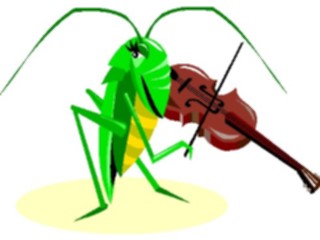 Sticker Custom Preview Image #092038 Music Musicians Fiddler Grasshopper