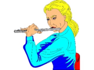 Sticker Custom Preview Image #092039 Music Musicians Flautist01