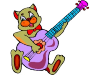 Sticker Custom Preview Image #092157 Music Musicians Guitarist Cat