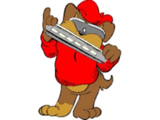 Sticker Custom Preview Image #092179 Music Musicians Harmonica Player Bear