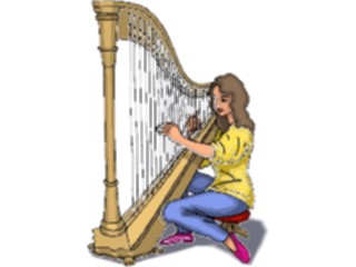 Sticker Custom Preview Image #092183 Music Musicians Harpist4