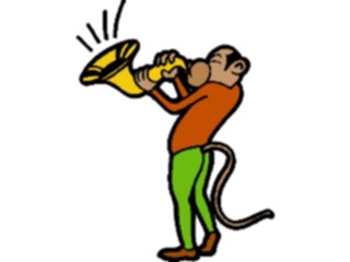Sticker Custom Preview Image #092211 Music Musicians Horn Player Monkey