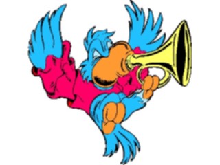 Sticker Custom Preview Image #092213 Music Musicians Horn Player Parrot