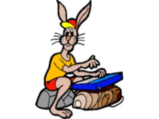 Sticker Custom Preview Image #092221 Music Musicians Keyboard Player Rabbit