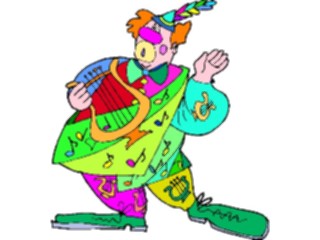 Sticker Custom Preview Image #092224 Music Musicians Lyre Player Clown