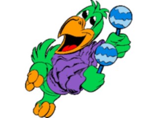 Sticker Custom Preview Image #092229 Music Musicians Maraca Player Parrot1