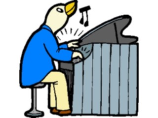 Sticker Custom Preview Image #092259 Music Musicians Pianist Bird
