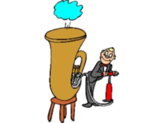 Sticker Custom Preview Image #092263 Music Musicians Pumping Airinto Tuba