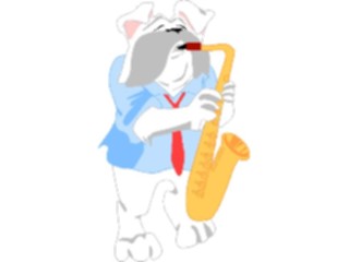 Sticker Custom Preview Image #092296 Music Musicians Saxophonist Bulldog