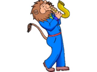 Sticker Custom Preview Image #092298 Music Musicians Saxophonist Lion