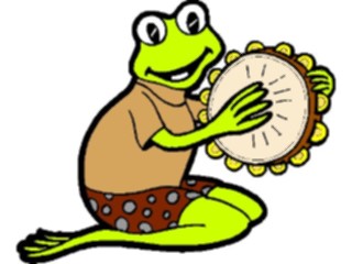 Sticker Custom Preview Image #092426 Music Musicians Tambourine Player Frog