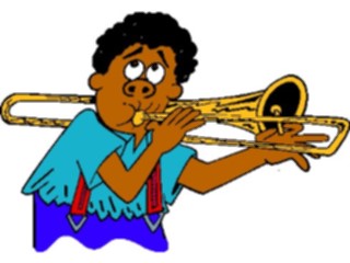 Sticker Custom Preview Image #092438 Music Musicians Trombone Player5