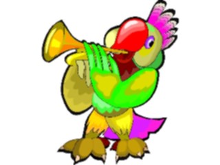 Sticker Custom Preview Image #092461 Music Musicians Trumpet Player Parrot