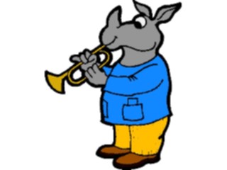 Sticker Custom Preview Image #092462 Music Musicians Trumpet Player Rhino