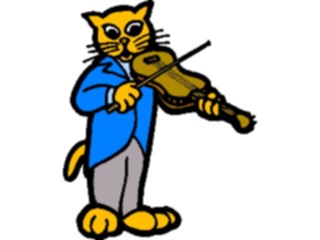 Sticker Custom Preview Image #092506 Music Musicians Violinist Cat