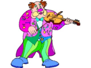 Sticker Custom Preview Image #092507 Music Musicians Violinist Clown