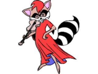 Sticker Custom Preview Image #092511 Music Musicians Violinist Raccoon