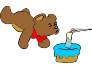 Sticker Custom Preview Image #092616 Occasions Birthdays Bear Blowing Out Candles