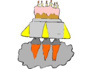 Sticker Custom Preview Image #092735 Occasions Birthdays Cakeon Space Ship2