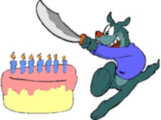 Sticker Custom Preview Image #092760 Occasions Birthdays Dog Chopping Cake