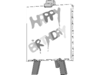 Sticker Custom Preview Image #092829 Occasions Birthdays Happy Birthday Easel