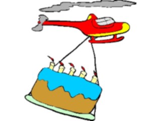 Sticker Custom Preview Image #092831 Occasions Birthdays Helicopter Carrying Cake