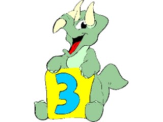 Sticker Custom Preview Image #092849 Occasions Birthdays Kids3rd Birthday Dino